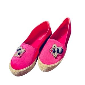 Sebastian Milano Pink Espadrilles Embroidered Sequined BEE